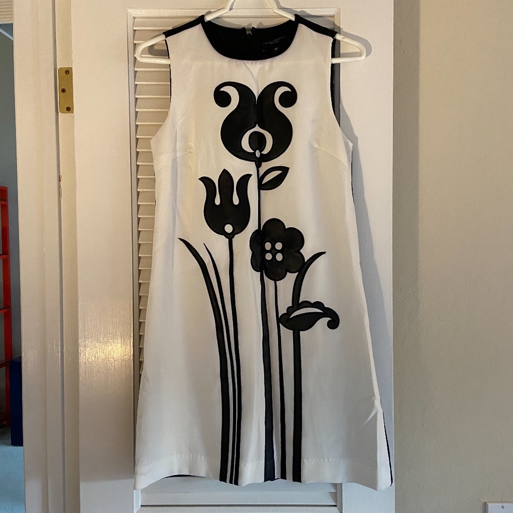 Victoria Beckham Target Faux Leather Floral Dress